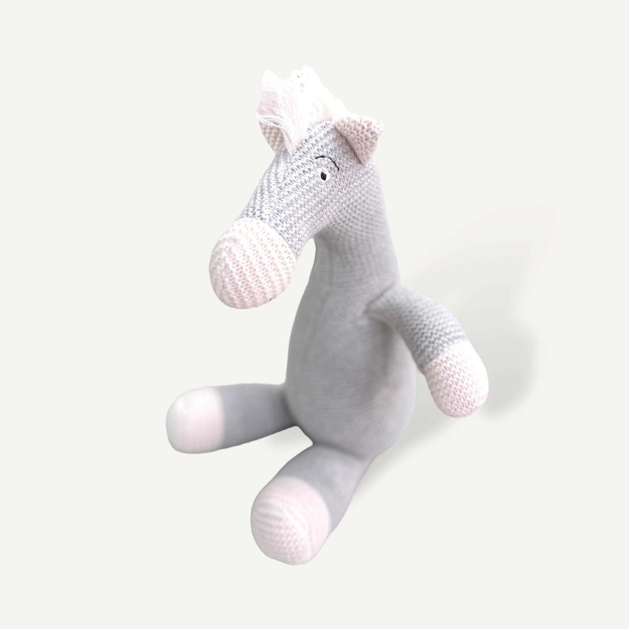 Image of Viverano Organics - Horse Knit Stuffed Animal Soft Baby Toy (Organic Cotton)