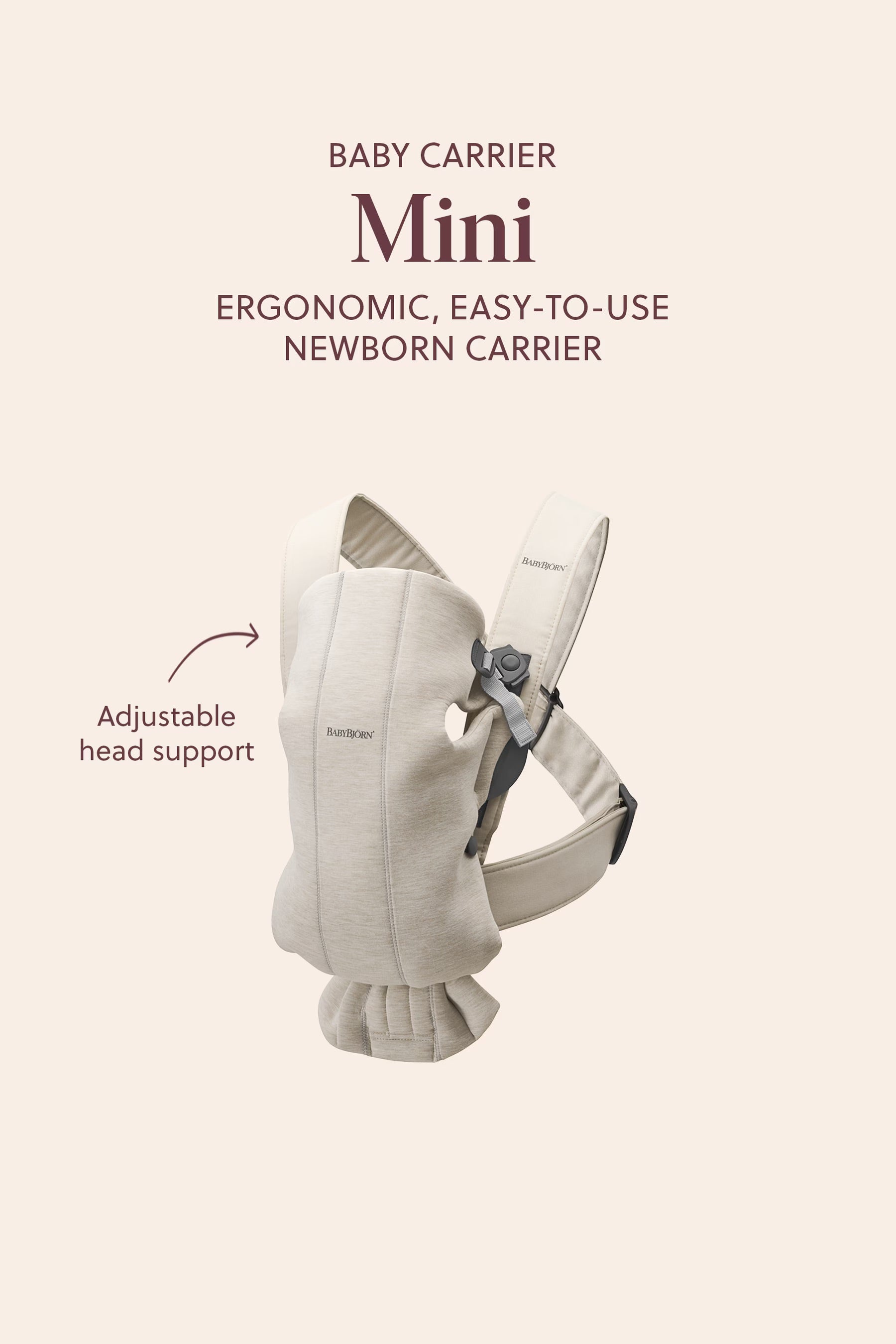 Baby Bjorn Baby Carrier Mini - Biege, 3D Jersey