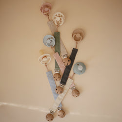 Image of Linen Pacifier Clip 2-Pack