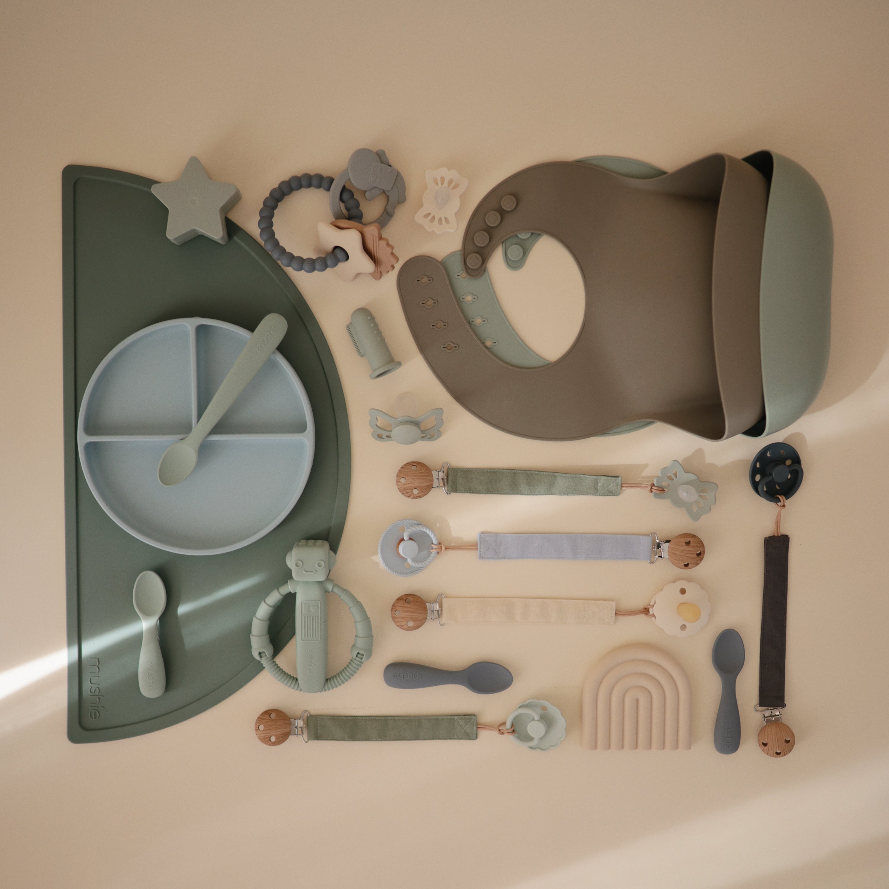 Image of Linen Pacifier Clip 2-Pack