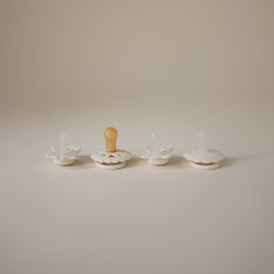 Image of FRIGG Baby's First Pacifier Floral Heart (Cream) 4-Pack