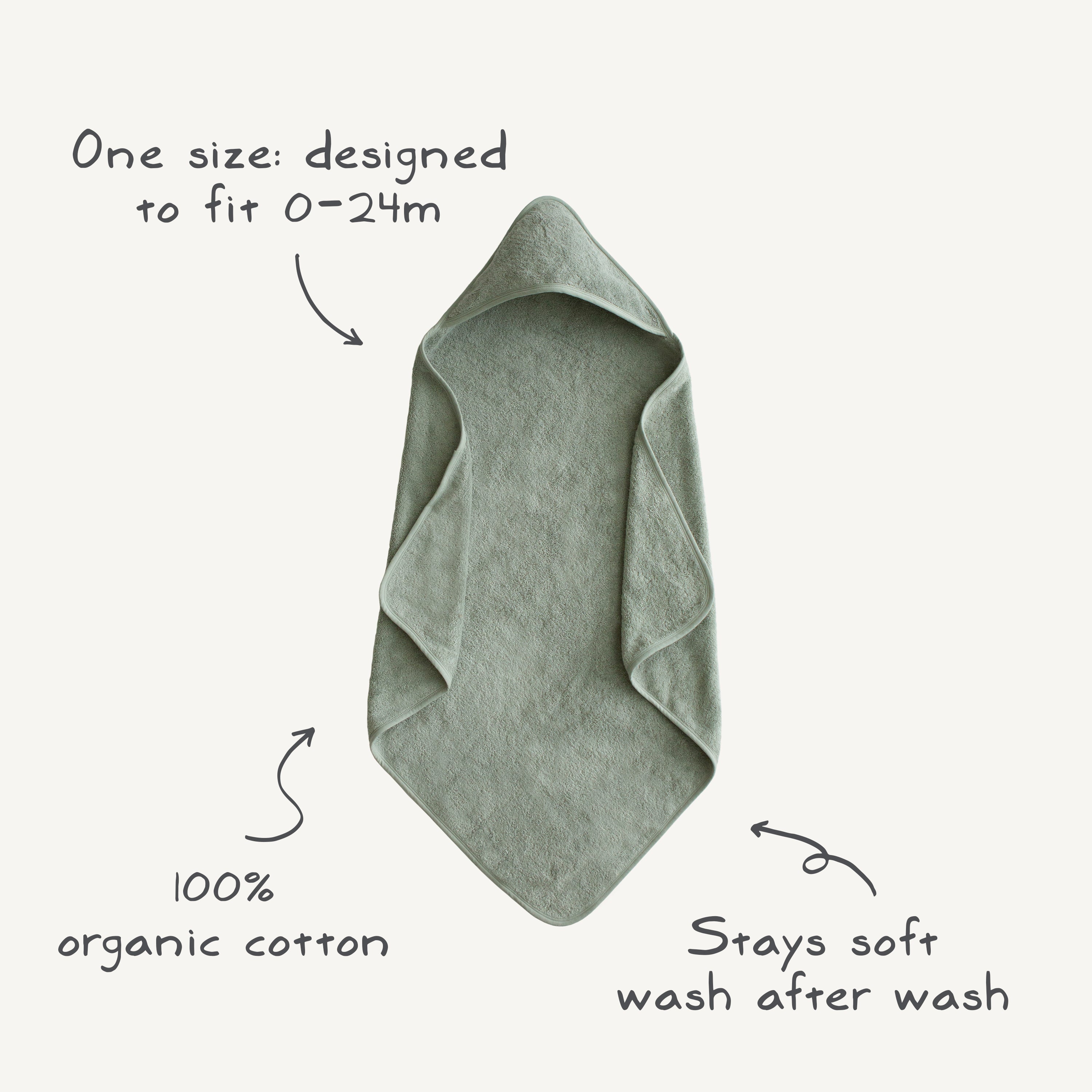 Image of Organic Cotton Baby Hooded Towel