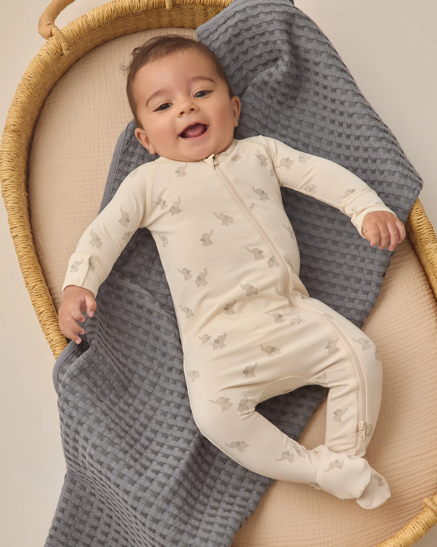 Rylee + Cru- Bamboo Zip Footie Elephants