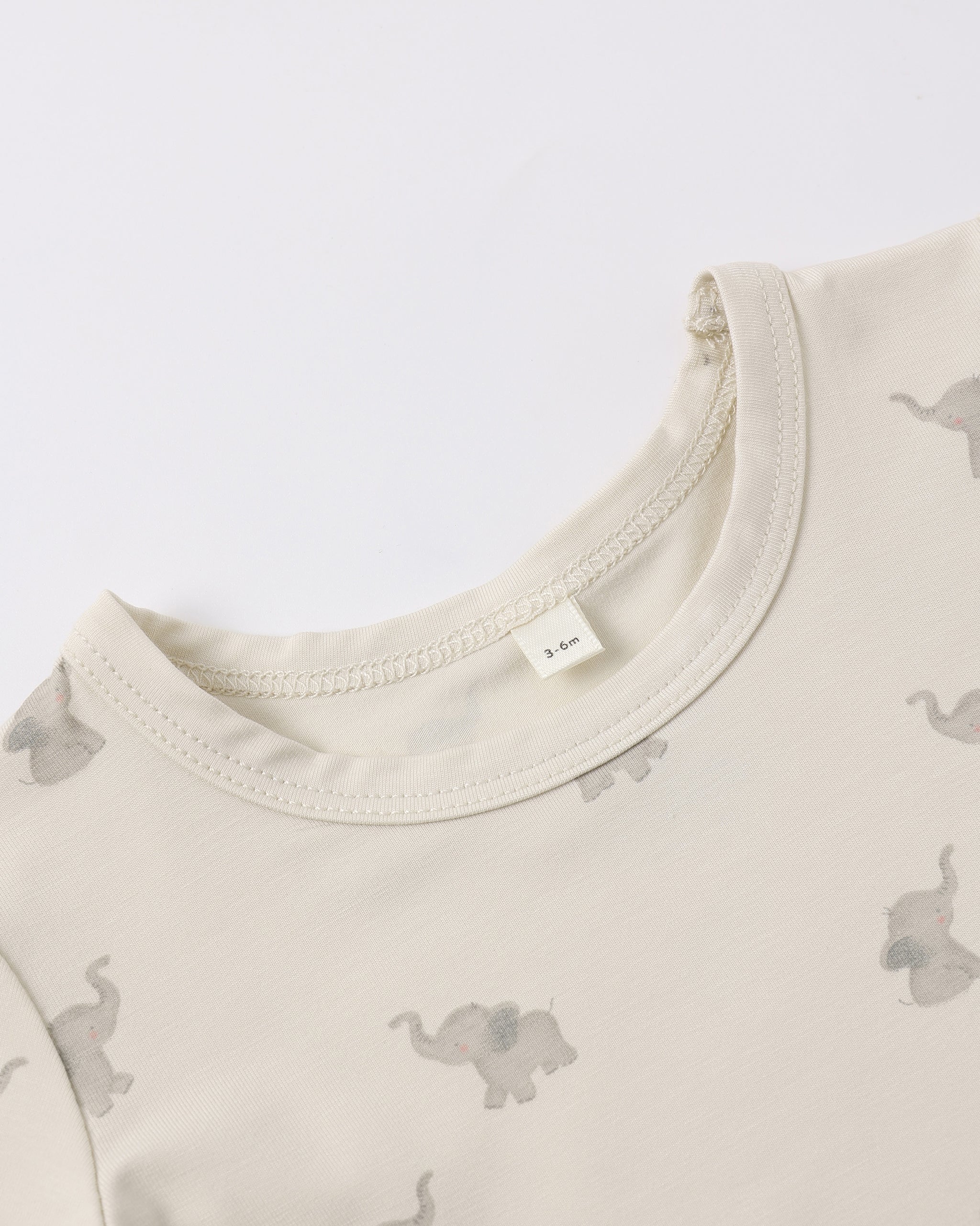 Rylee + Cru- Bamboo Short Sleeve Bodysuit Elephants