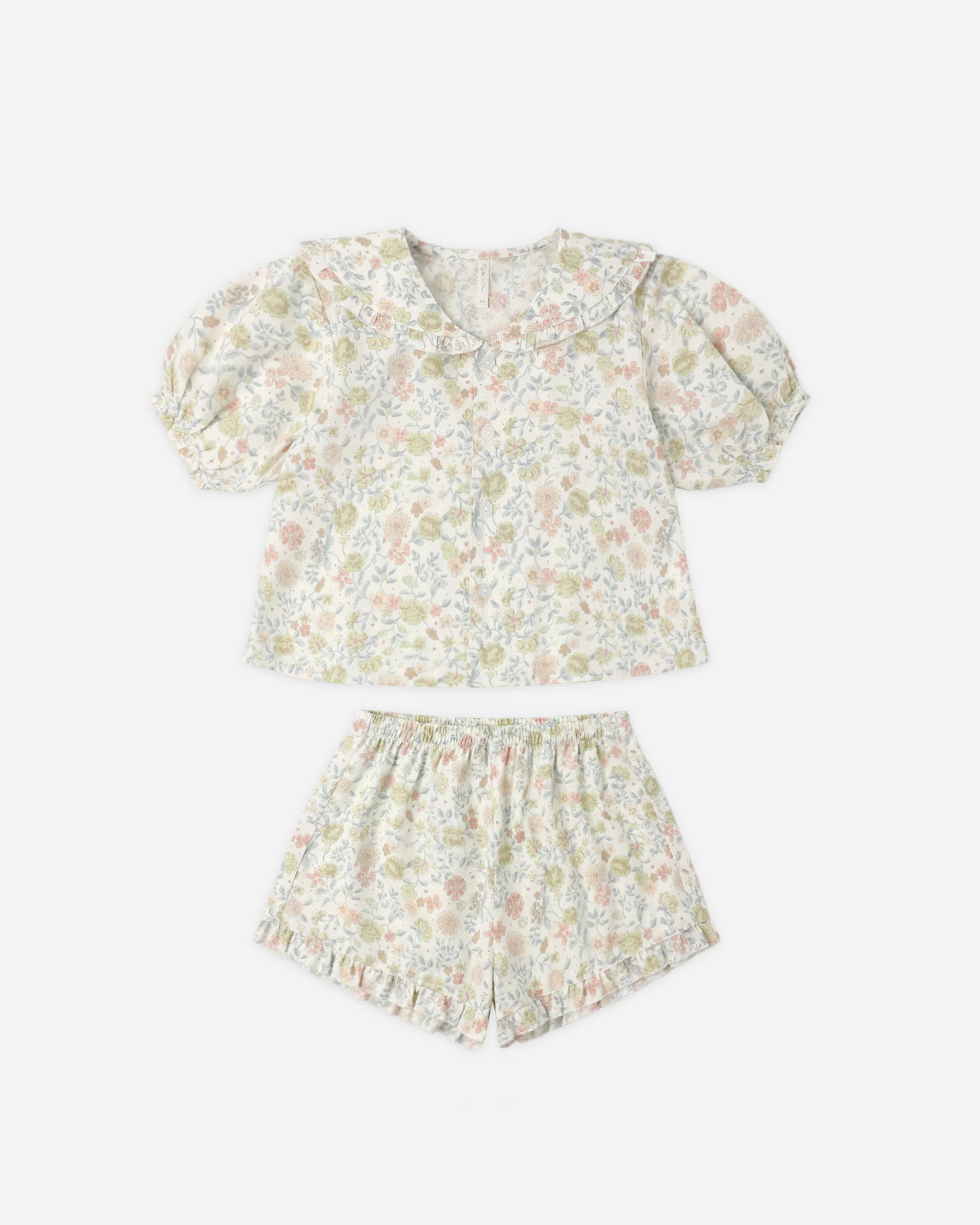 Rylee + Cru - Delilah Pajama Set Citron Bloom