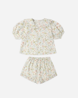 Rylee + Cru  Delilah Pajama Set Citron Bloom