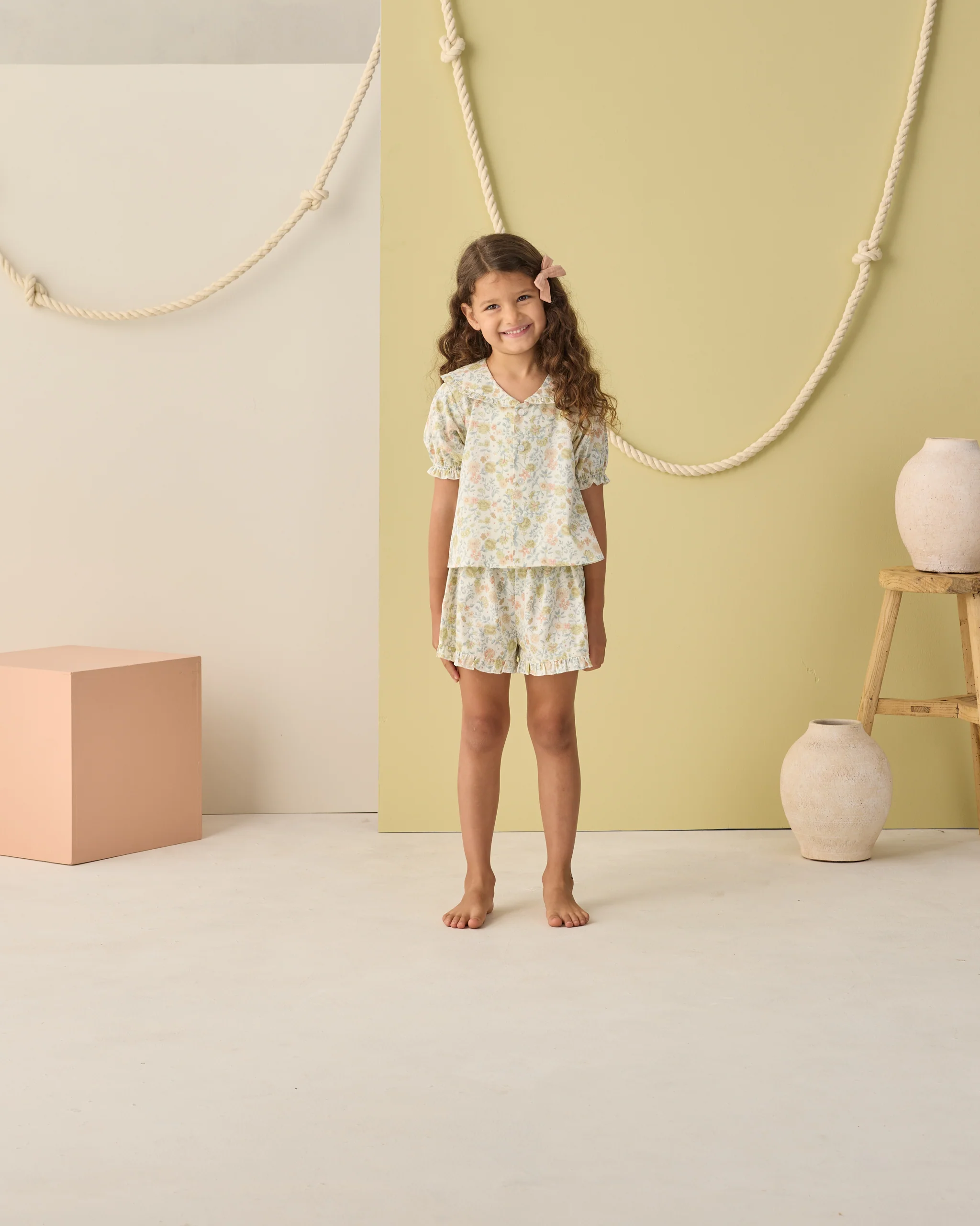Rylee + Cru - Delilah Pajama Set Citron Bloom