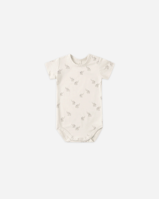 Rylee + Cru Bamboo Short Sleeve Bodysuit Elephants