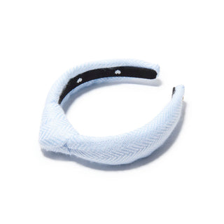 TBBC X LELE Beale St Blue Herringbone Kids Knotted Headband