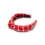 Holly Red Kids Christmas Stocking Knotted Headband