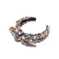 Image of Indigo Fields Kids Tweed Mixed Crystal Bowtie Headband