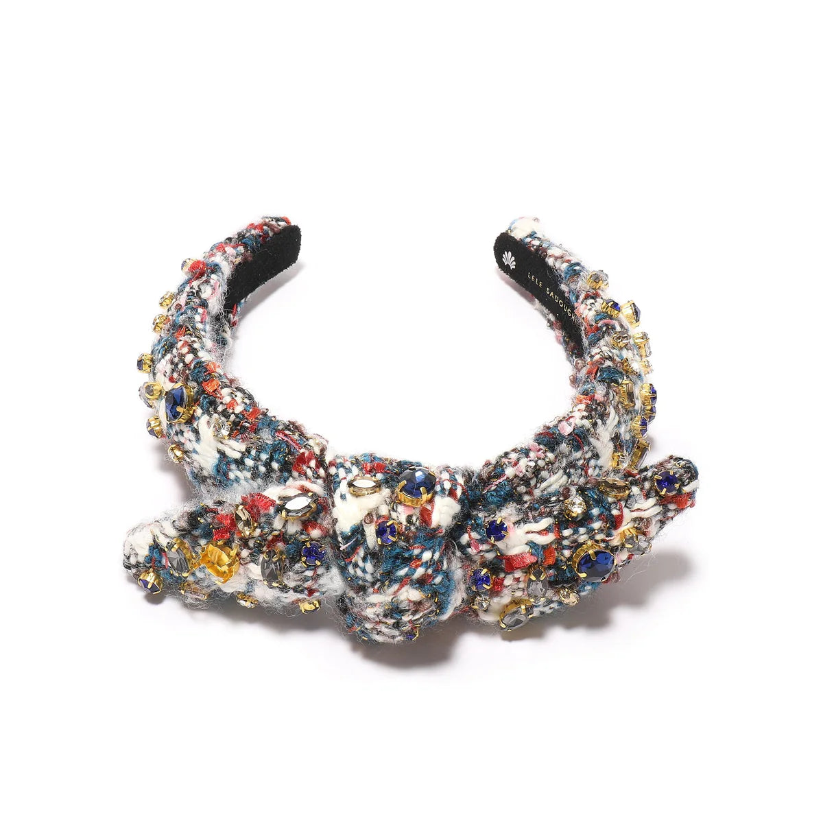 Image of Indigo Fields Kids Tweed Mixed Crystal Bowtie Headband