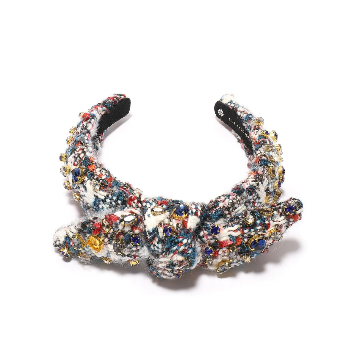 Indigo Fields Kids Tweed Mixed Crystal Bowtie Headband