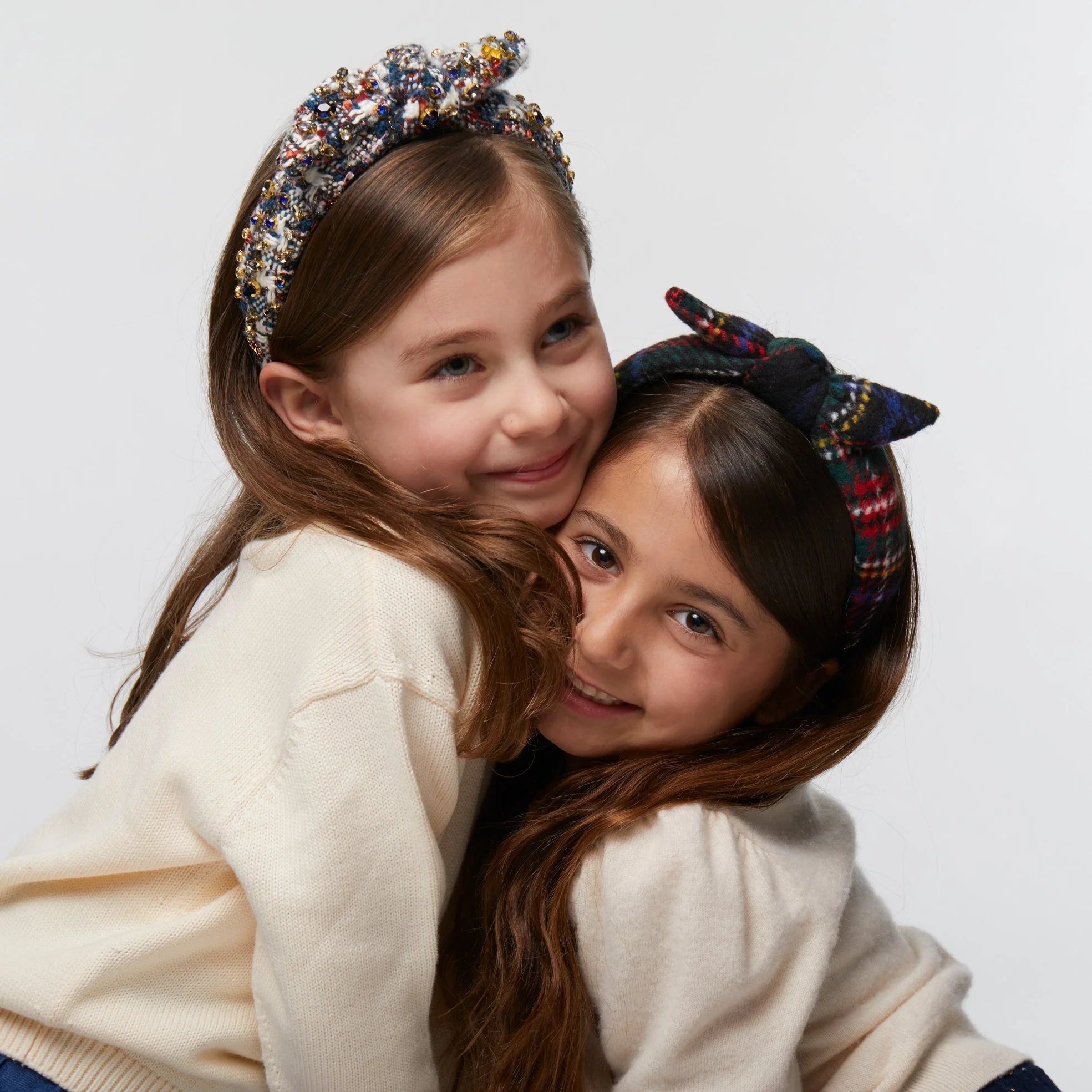 Image of Indigo Fields Kids Tweed Mixed Crystal Bowtie Headband