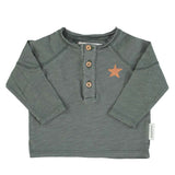 Baby Logo Long Sleeve - Dark Green w/ Camel Logo Print