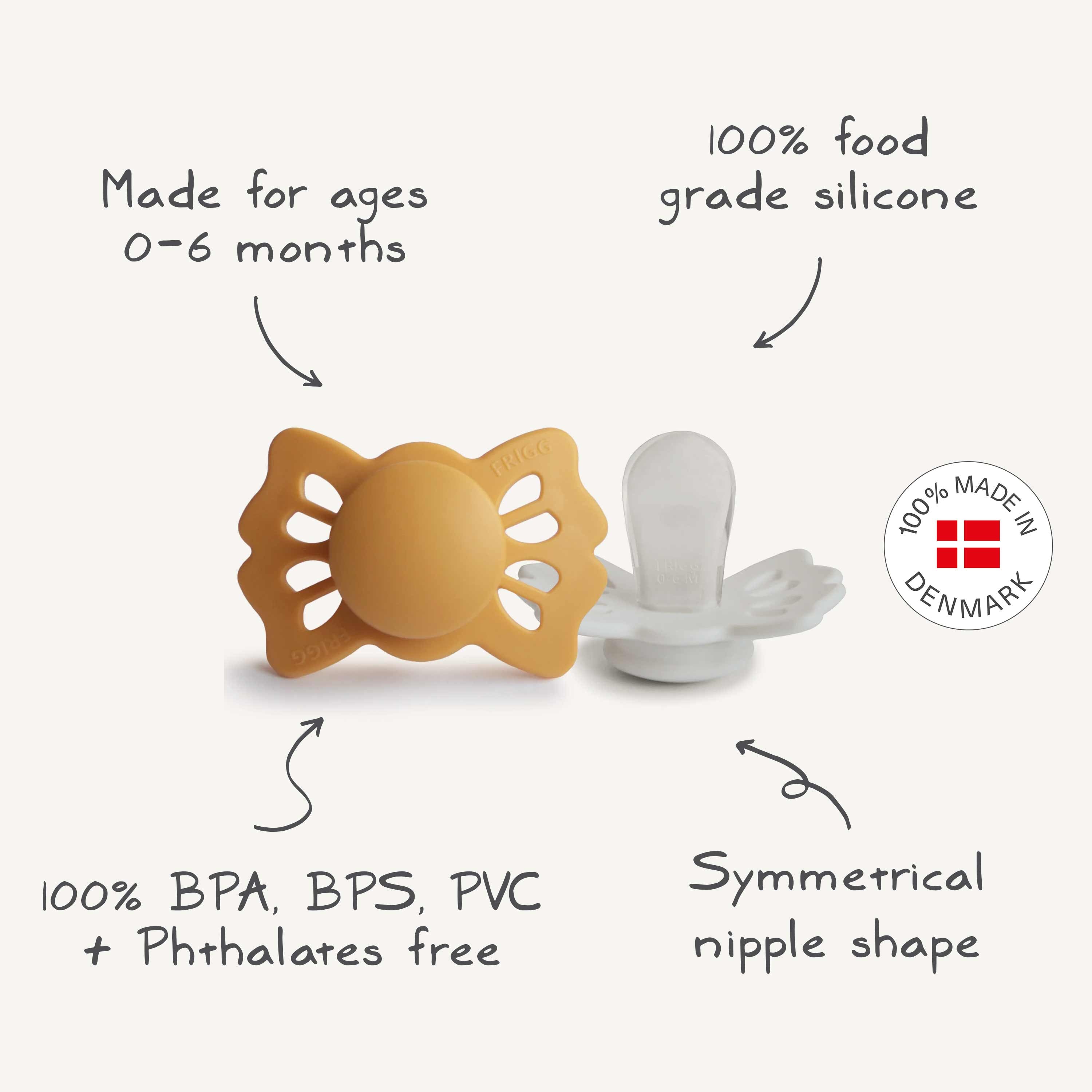 Image of FRIGG Lucky Symmetrical Silicone Pacifier 2-Pack (0-6 Months)