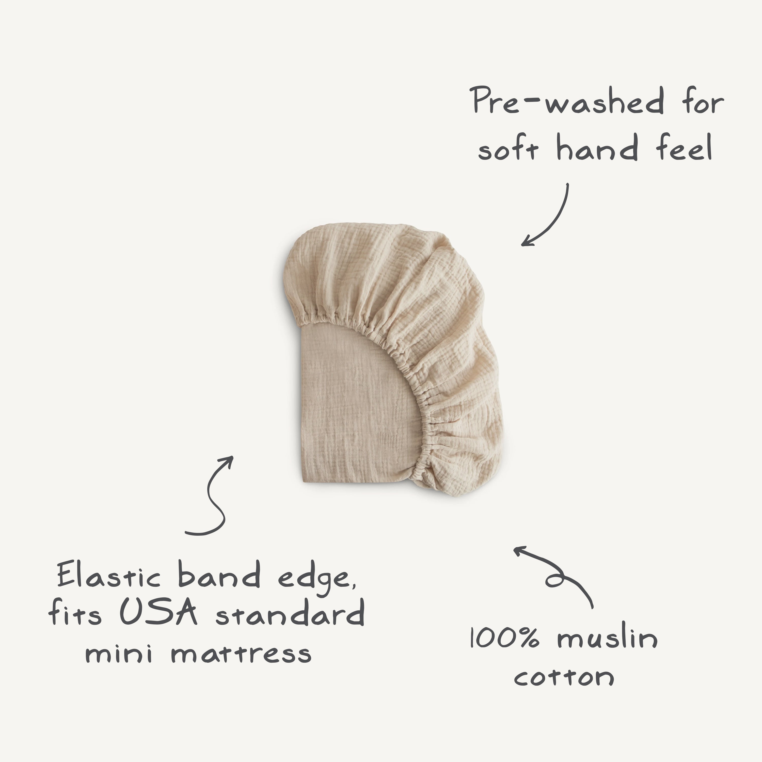 Image of Mini Muslin Crib Sheet