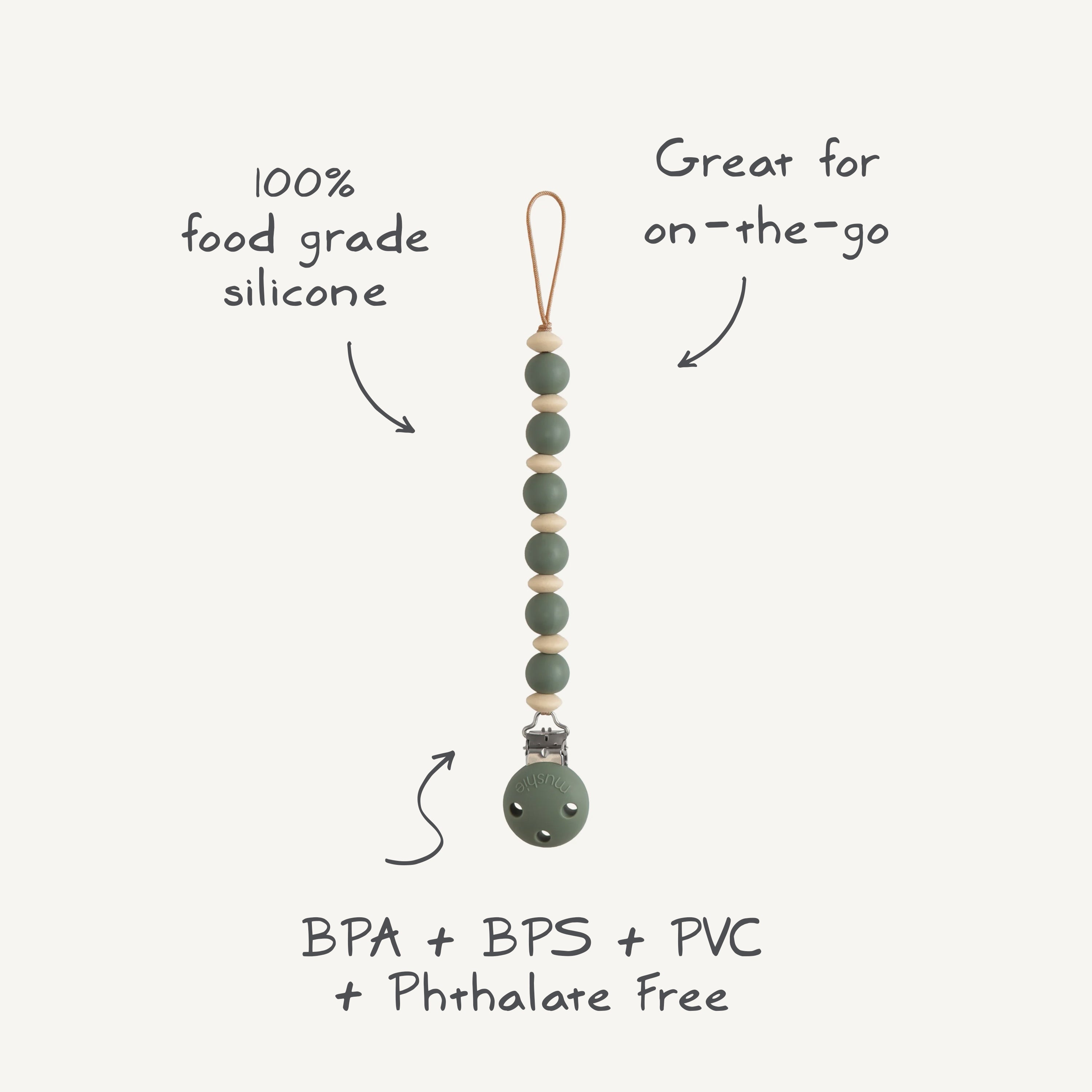 Image of Silicone Pacifier Clip | Luna