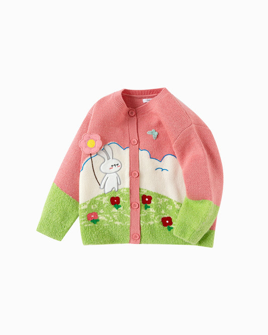 Balabala Toddler Girl Red Hue Cardigan