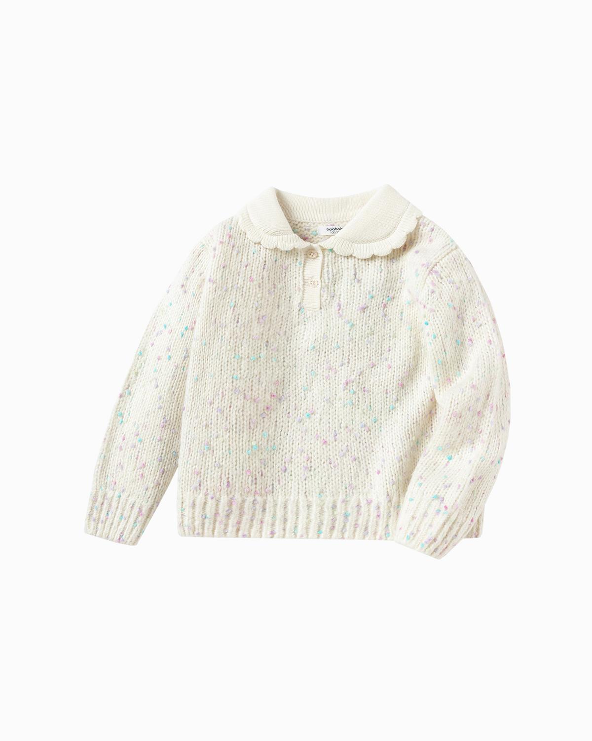 Balabala Toddler Girl White Hue Sweater