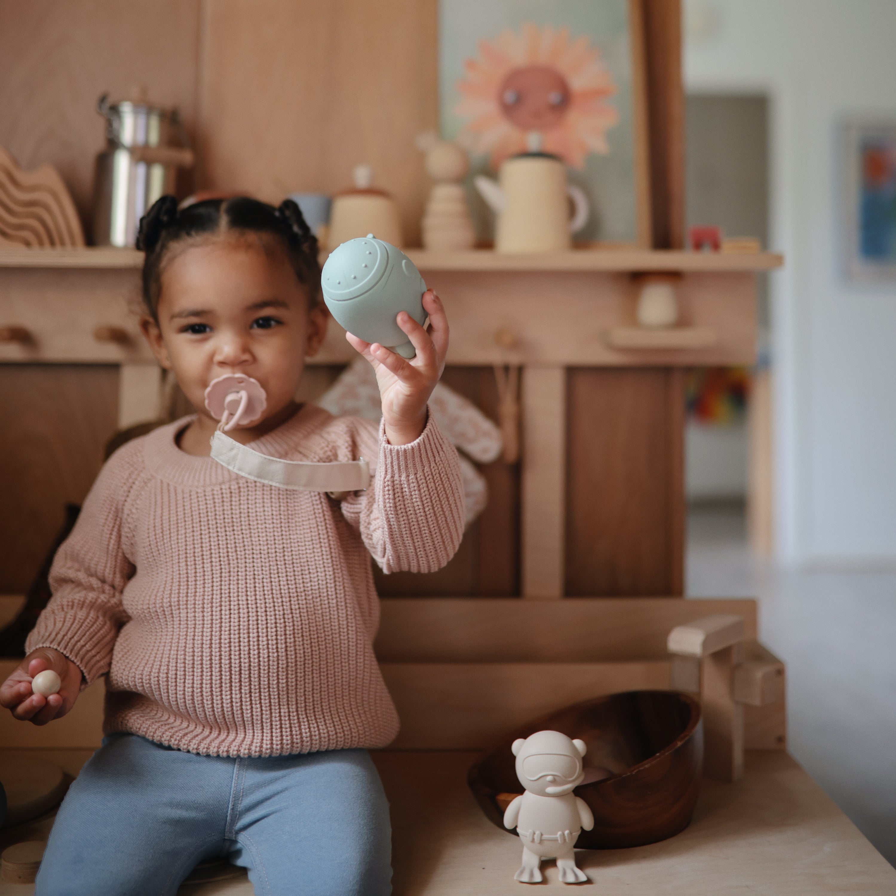 Image of Linen Pacifier Clip 2-Pack