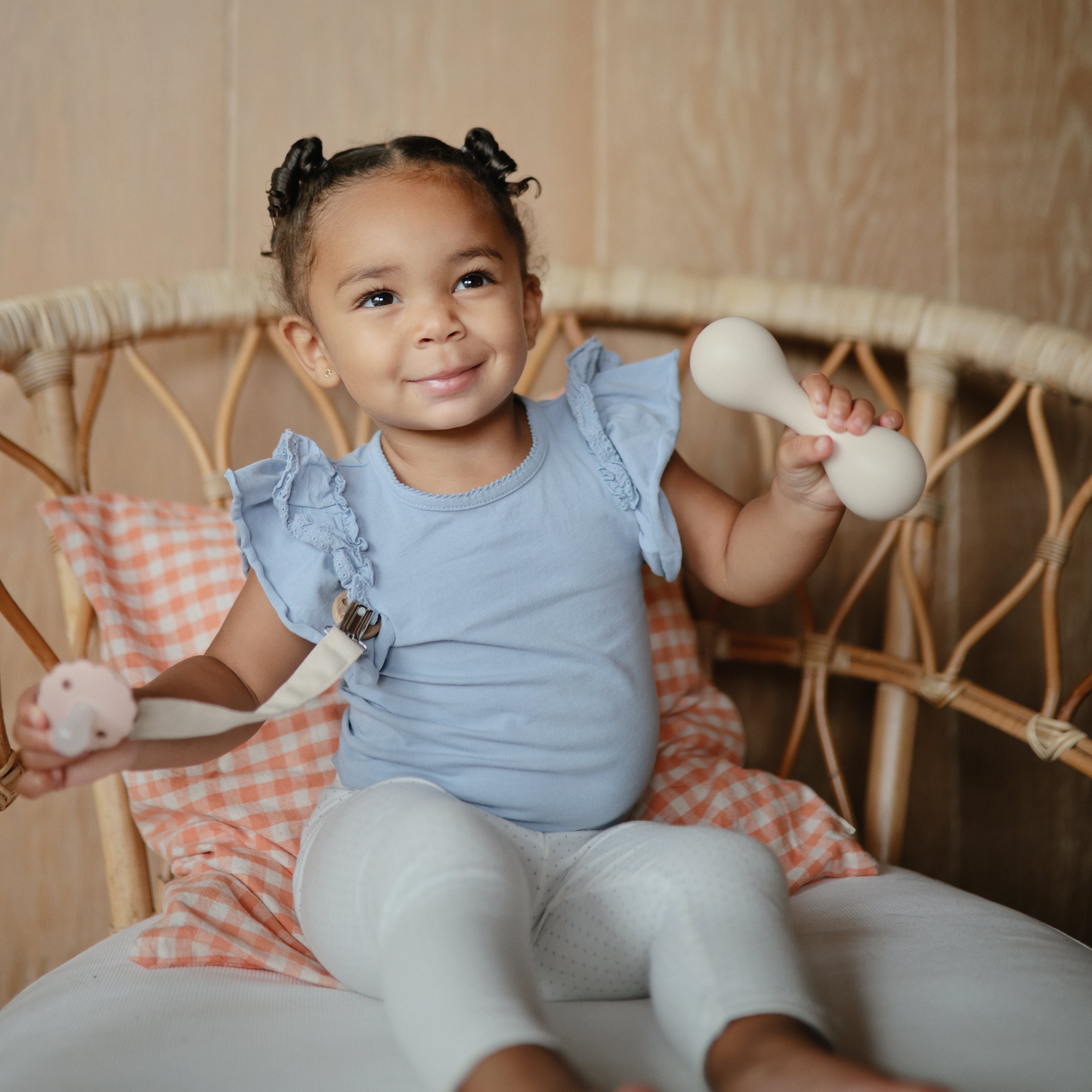 Image of Linen Pacifier Clip 2-Pack