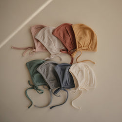 Image of Ribbed Baby Bonnet