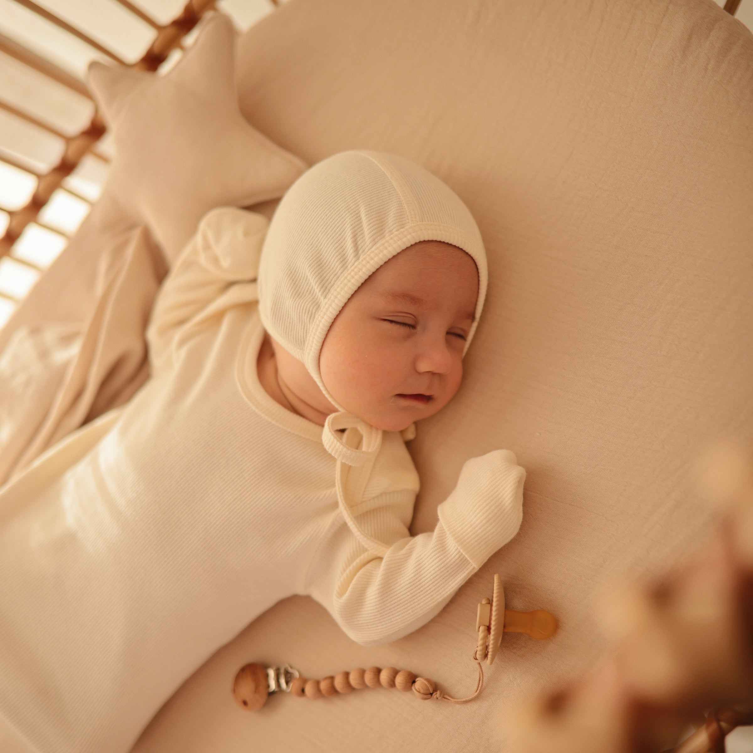 Image of Ribbed Baby Bonnet
