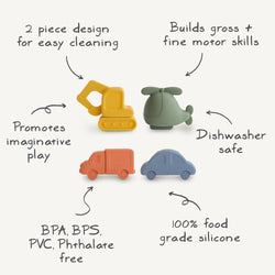 Image of Vehicles Mold Free Bath Play Set - 4 Pack
