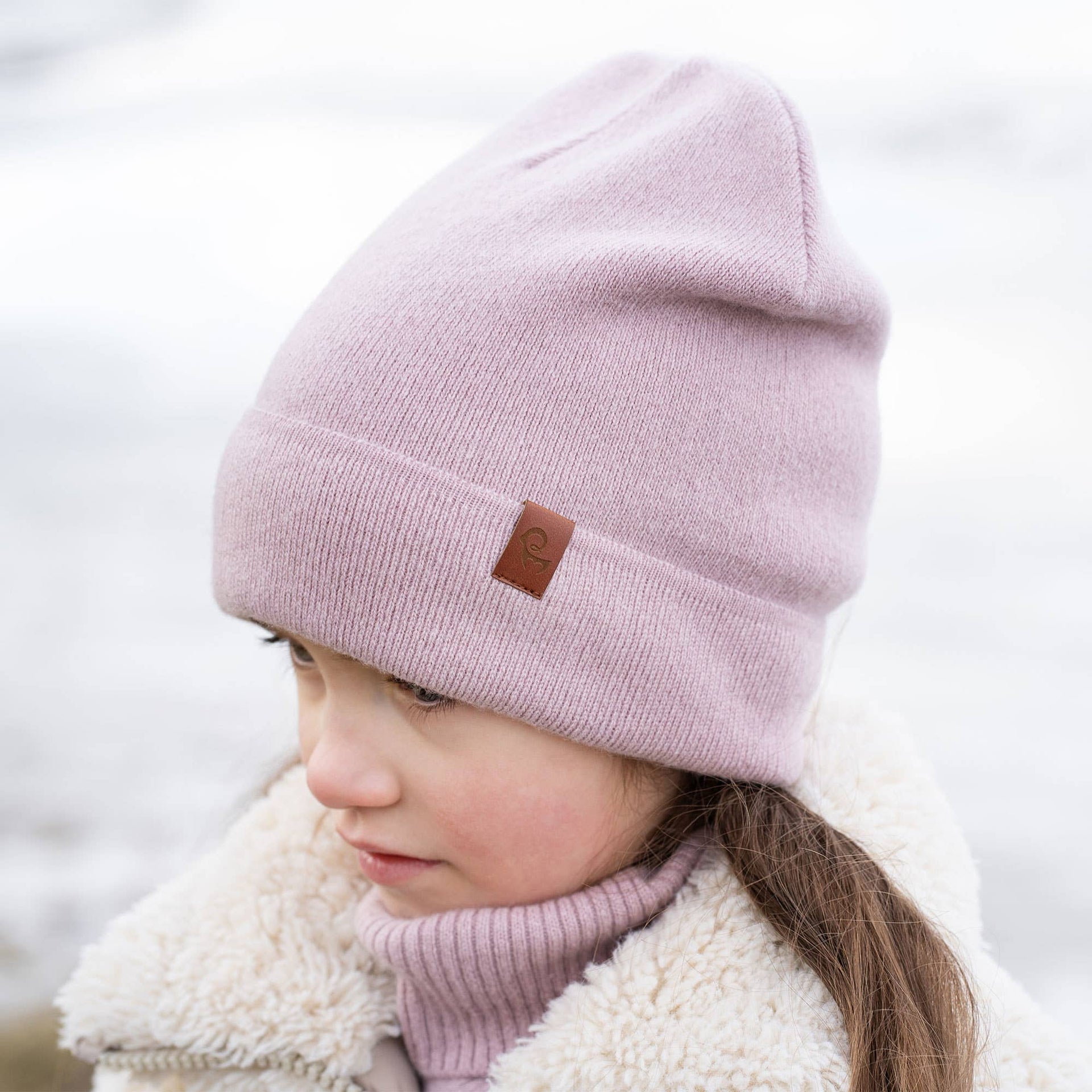 menique - Kids' Beanie Knitted Merino & Cashmere: 3-10 years / Dusty pink