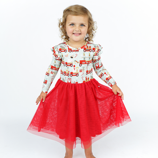 Emerson and Friends - Christmas Train Tulle Twirl Dress: 12-18M