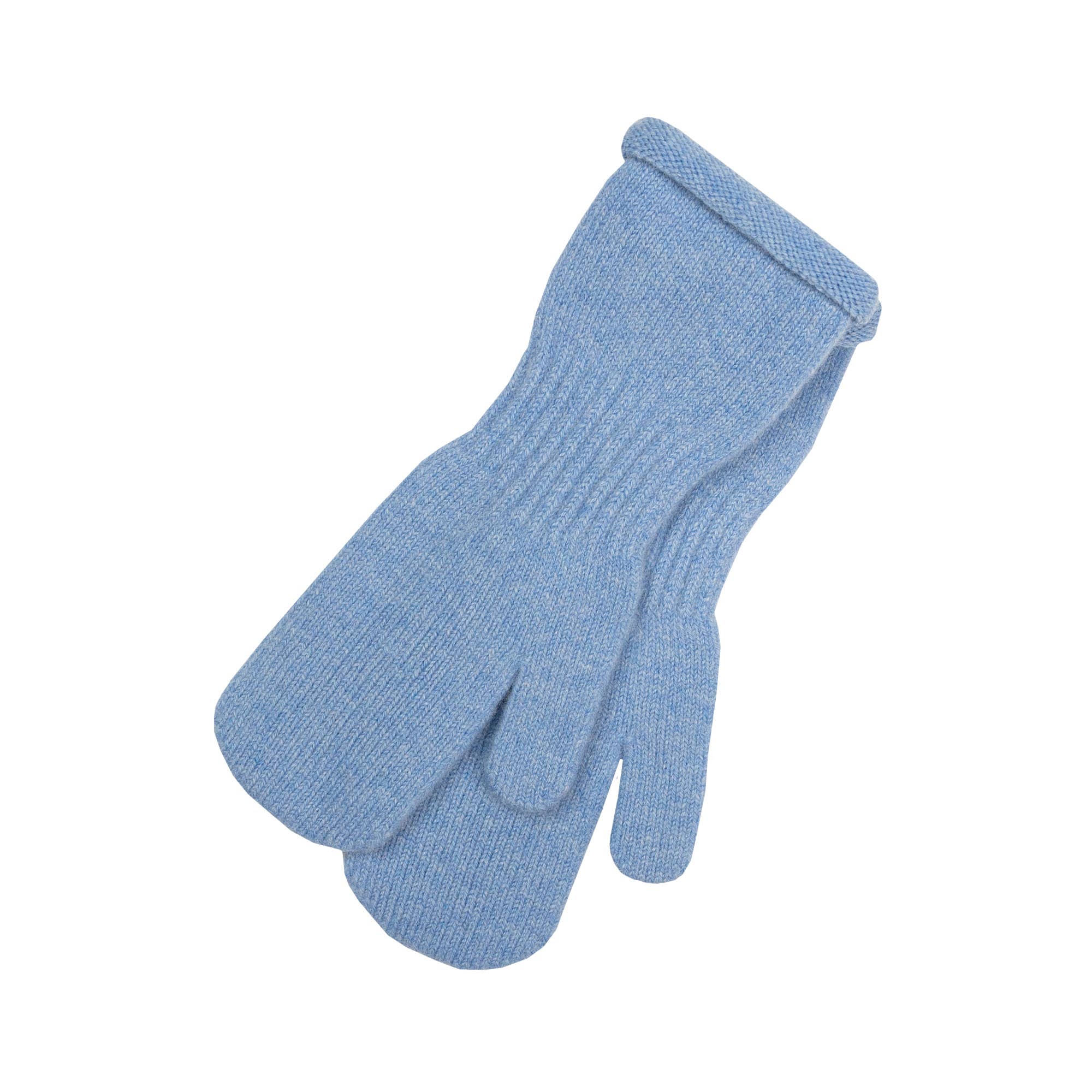 menique - Kids' Mittens Knitted Merino & Cashmere: 1-3 years / Light blue
