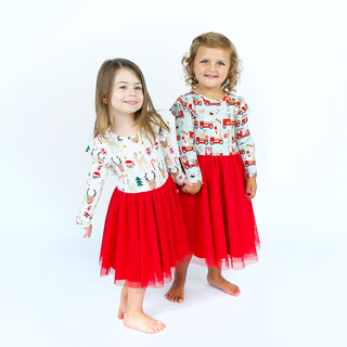 Emerson and Friends - Christmas Train Tulle Twirl Dress: 12-18M