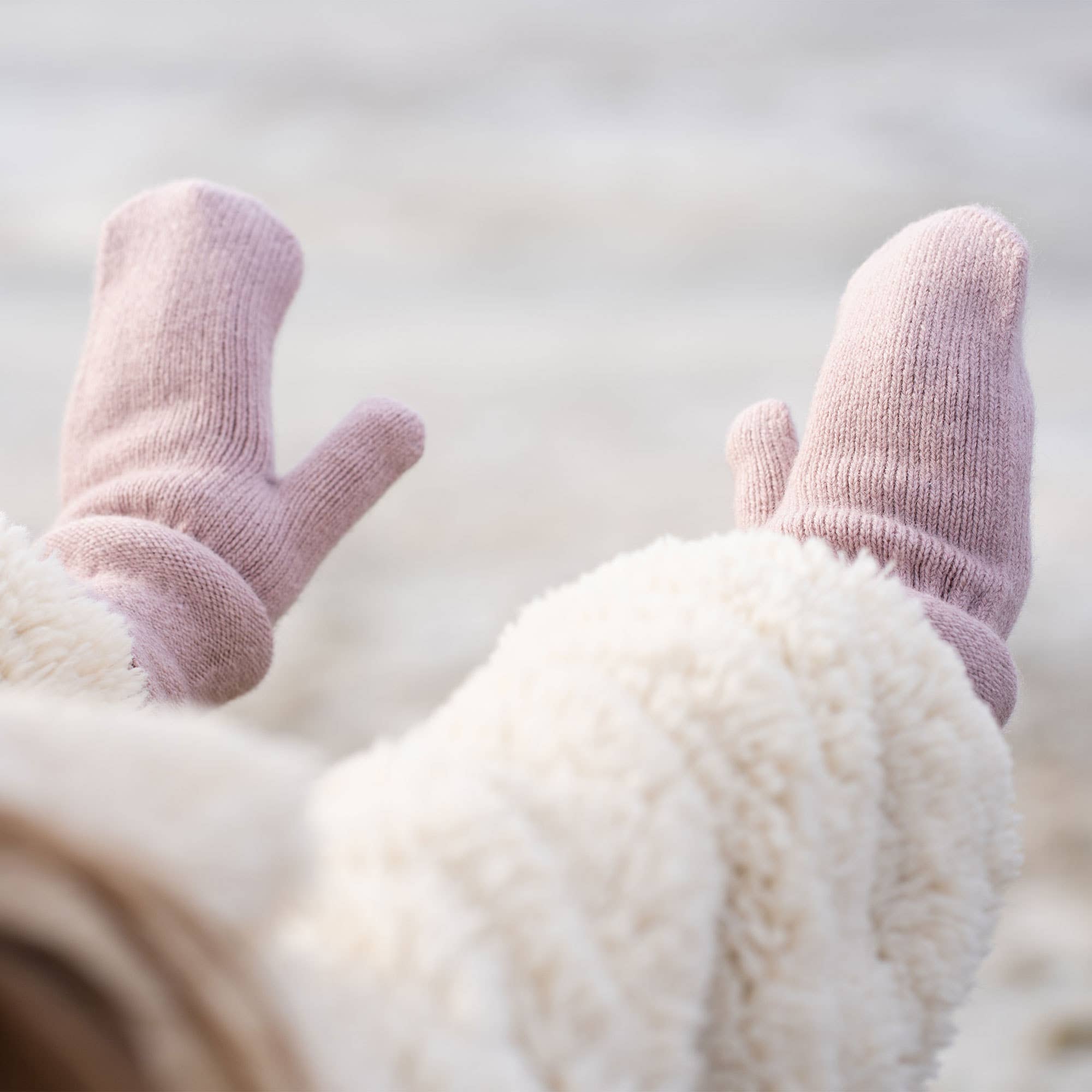 menique - Kids' Mittens Knitted Merino & Cashmere: 1-3 years / Dusty pink