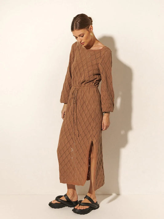 Claudia Knit Dress - Cinnamon