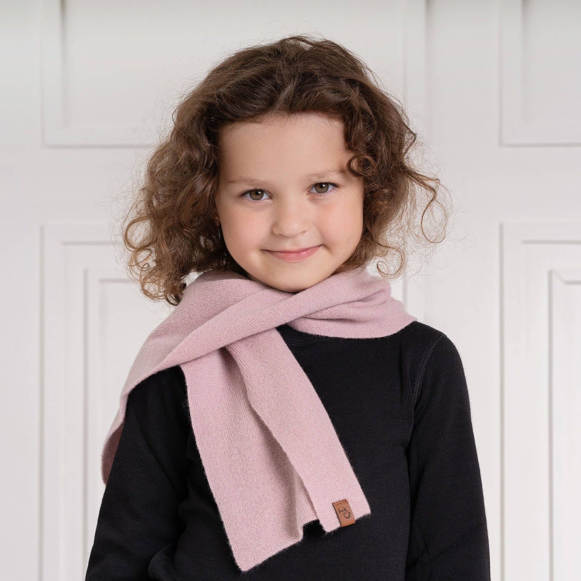 menique - Kids' Knit Scarf Merino & Cashmere: 110x18 / Dusty pink