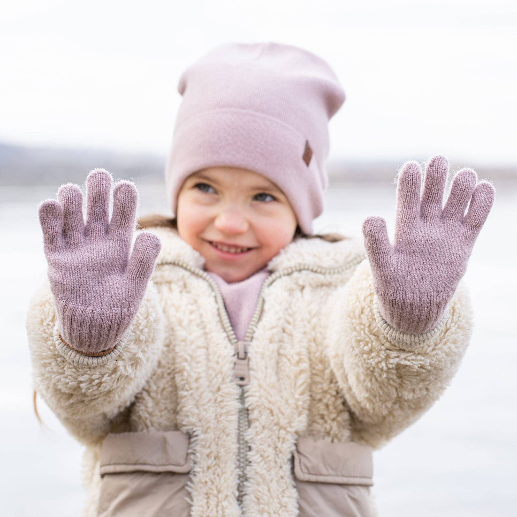 Kids' Gloves Knitted Merino & Cashmere Dusty Pink