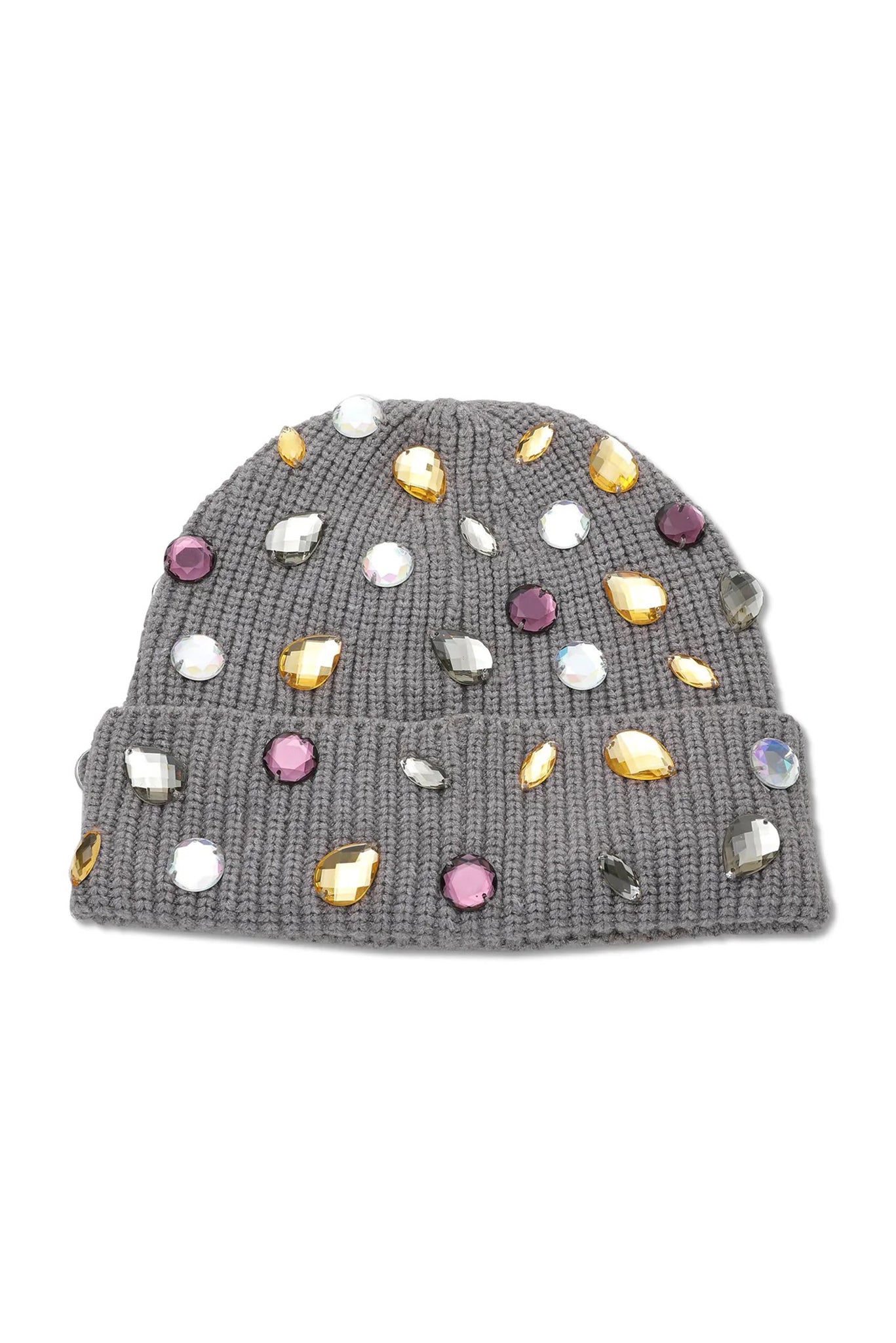 Image of Dove Grey Candy Crystal Beanie